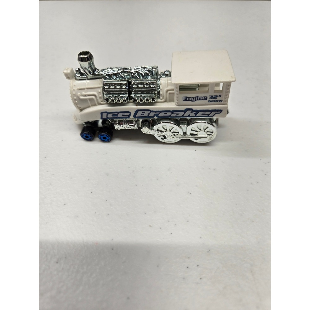 Hot Wheels Rail Rodder Ice Breaker White Chrome Engine 32 Below Train 96 Mattel‎